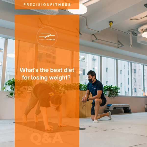 Workout session at Precision Fitness with What’s the best diet for losing weight text over it
