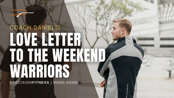 Two gauys looking at each other with Love Letter to the weekend warriors text over it